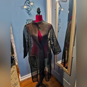 Wynne Layers beach mesh coat cover up sz 1x